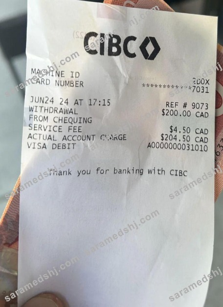 Canada CIBC bank payment check